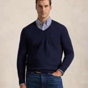 Vintage Ralph Lauren Polo Pullover | Navy Blue | Size Large